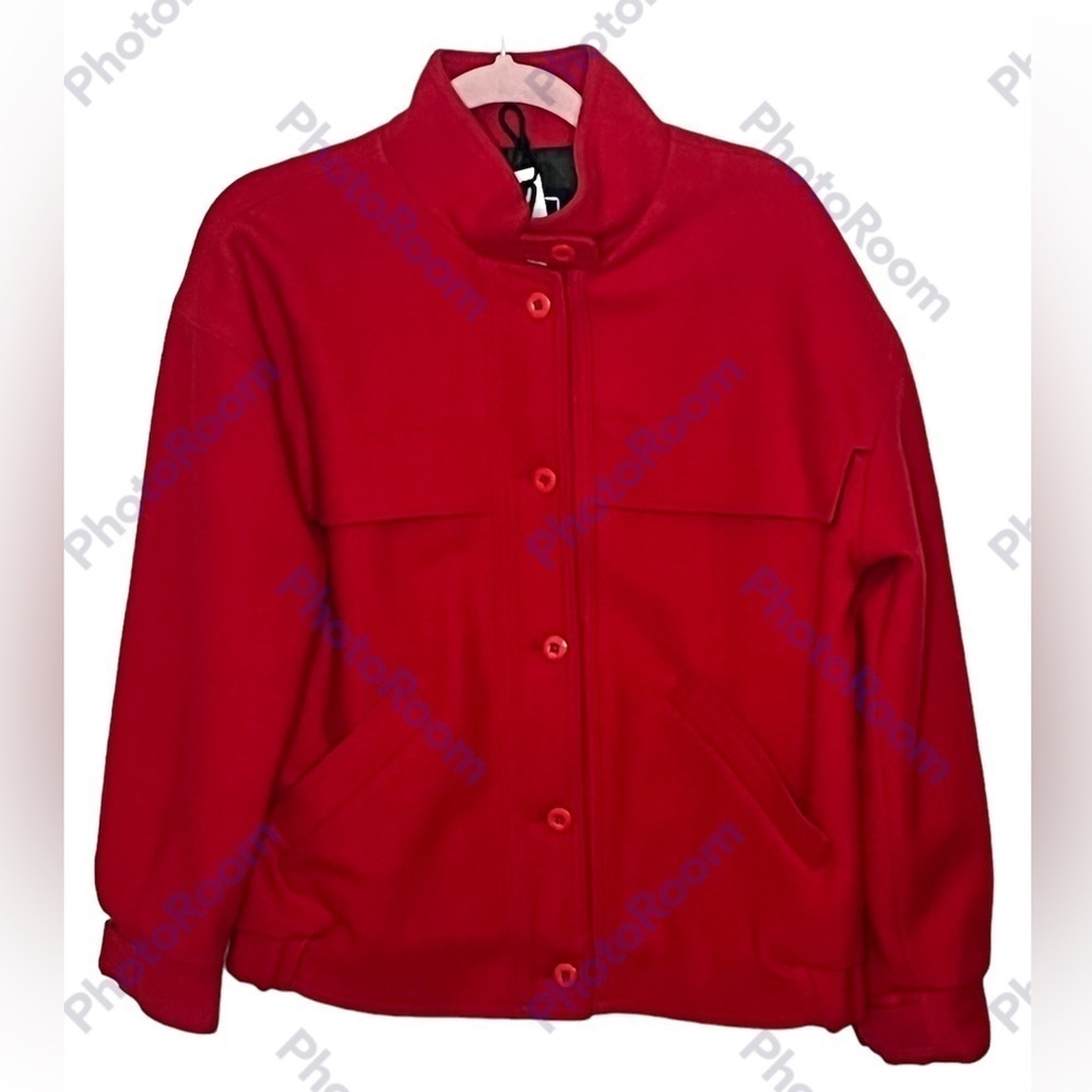 Woolrich Lined 100% Virgin Wool Red Jacket Sz Med